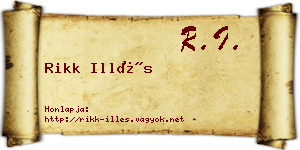 Rikk Illés névjegykártya